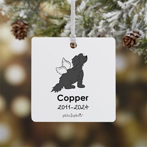 philoSophies® Newfoundland Personalized Memorial Square Ornament- 2.75 Metal 1 - 25783-1M