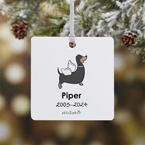 philoSophies® Dachshund Personalized Square Ornament- 2.75 Metal - 1 Sided - 25784-1M