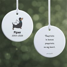 philoSophies® Dachshund Personalized Memorial Ornament - 2.85 Glossy - 2 Sided - 25784-2