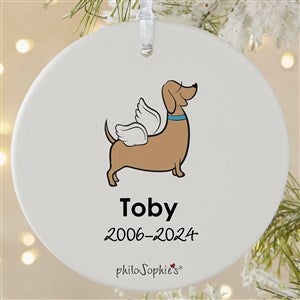 philoSophies® Dachshund Personalized Memorial Ornament - 3.75 Matte- 1 Sided - 25784-1L