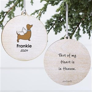philoSophies® Dachshund Personalized Memorial Ornament -3.75 Wood- 2 Sided - 25784-2W