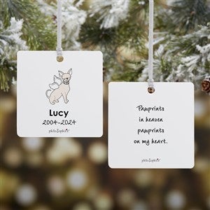 philoSophies® Chihuahua Personalized Memorial Square Ornament- 2.75 Metal 2 Si - 25787-2M