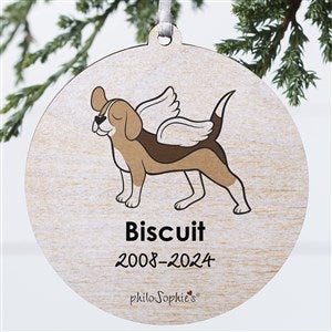 philoSophies® Beagle Personalized Memorial Ornament- 3.75 Wood- 1 Sided - 25789-1W
