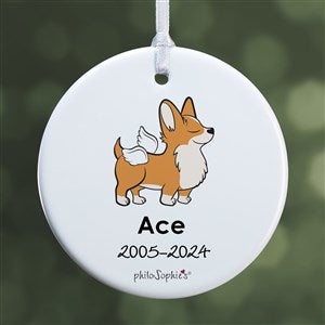 philoSophies® Corgi Personalized Memorial Ornament- 2.85 Glossy- 1 Sided - 25790-1
