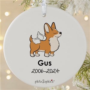 philoSophies® Corgi Personalized Memorial Ornament- 3.75 Matte- 1 Sided - 25790-1L