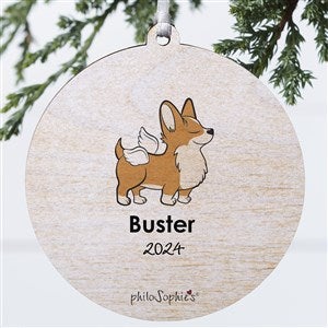 philoSophies® Corgi Personalized Memorial Ornament- 3.75 Wood- 1 Sided - 25790-1W