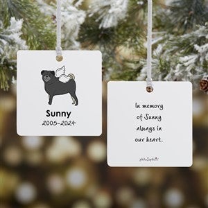 philoSophies® Pug Personalized Memorial Square Ornament- 2.75 Metal - 2 Sided - 25791-2M