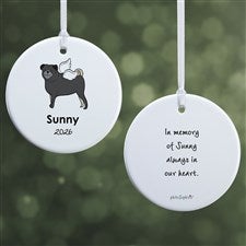 philoSophies® Pug Personalized Memorial Ornament- 2.85 Glossy - 2 Sided - 25791-2