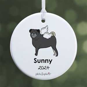 philoSophies® Pug Personalized Memorial Ornament- 2.85 Glossy- 1 Sided - 25791-1