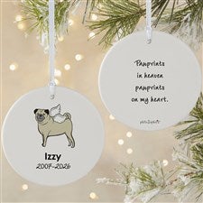 philoSophies® Pug Personalized Memorial Ornament- 3.75 Matte- 2 Sided - 25791-2L