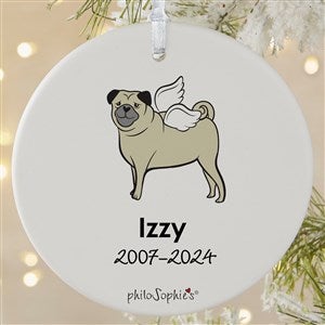 Pug Personalized Memorial Ornament - 1 Sided Matte - 25791-1L