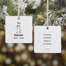 philoSophies® Great Dane Personalized Memorial Square Ornament- 2.75 Metal 2S - 25793-2M