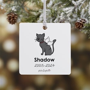 philoSophies® Cat Personalized Memorial Square Photo Ornament- 2.75 Metal - 1 - 25796-1M