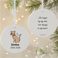 philoSophies® Cat Personalized Memorial Ornament- 3.75 Matte- 2 Sided - 25796-2L