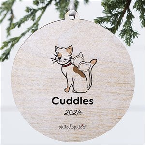 philoSophies® Cat Personalized Memorial Ornament- 3.75 Wood- 1 Sided - 25796-1W