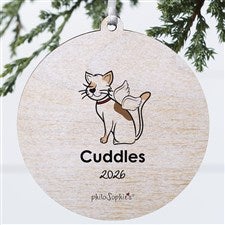 philoSophies® Cat Personalized Memorial Ornament- 3.75 Wood- 1 Sided - 25796-1W