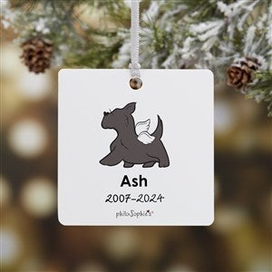 philoSophies® Scottie Personalized Memorial Square Ornament- 2.75 Metal 1 Side - 25797-1M