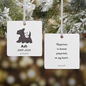 philoSophies® Scottie Personalized Memorial Square Ornament- 2.75 Metal 2 Side - 25797-2M