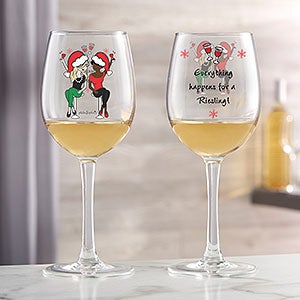 Christmas Best Friends Personalized White Wine Glass - 25799-W