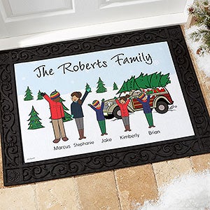 philoSophie's®  Christmas Car Family Personalized Doormat- 18x27 - 25827