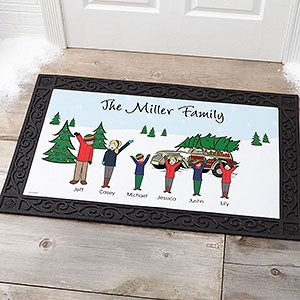 philoSophies® Christmas Car Family Personalized Doormat- 20x35 - 25827-M