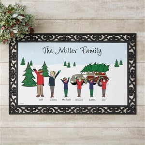 philoSophies Christmas Car Family Personalized Doormat - 20x35 - 25827-M