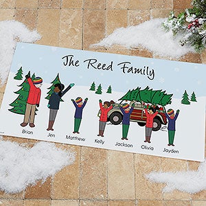 philoSophies Christmas Car Family Personalized Doormat - 24x48 - 25827-O