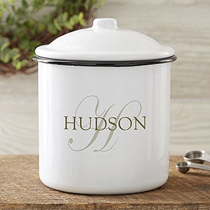 Heart of Our Home Personalized Enamel Kitchen Medium Canister - 25829-M
