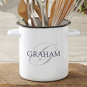 Heart of Our Home Personalized Enamel Kitchen Utensil Holder - 25829-U