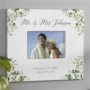 Laurels Of Love Personalized Wedding 5x7 Wall Frame - Horizontal - 25833-WH
