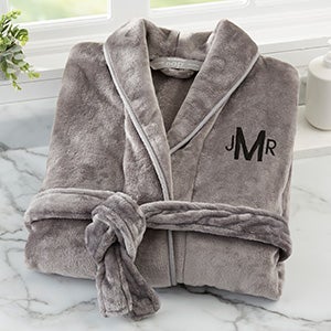 Brookstone Personalized Nap Unisex Grey Robe - 25834-G