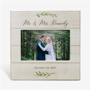 Laurels Of Love Personalized Wedding Shiplap Picture Frame- 4x6 Horizontal - 25835