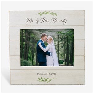 Laurels Of Love Personalized Wedding Shiplap Picture Frame - 5x7 Horizontal - 25835-5x7H