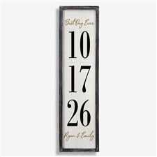 The Big Day Personalized Blackwashed Barnwood Frame Wall Art- 30 x 8 - 25848B-30x8