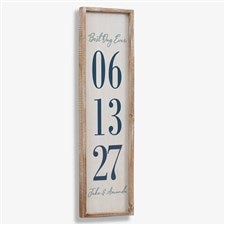 The Big Day Personalized Whitewashed Barnwood Frame Wall Art- 30 x 8 - 25848-30x8