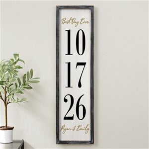 The Big Day Personalized Blackwashed Barnwood Frame Wall Art- 30 x 8 - 25848B-30x8