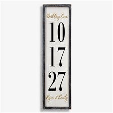 The Big Day Personalized Blackwashed Barnwood Frame Wall Art- 30 x 8 - 25848B-30x8