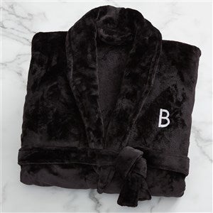 Personalized Luxury Fleece Robe For Him - Black - 25873-B
