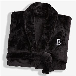 Classic Comfort Personalized Luxury Fleece Robe- Black - 25874-B