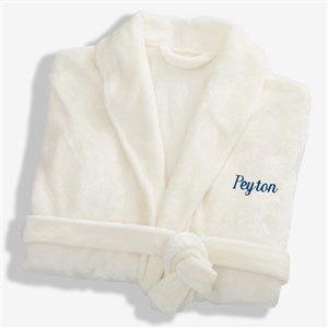 Classic Comfort Personalized Luxury Fleece Robe- Ivory - 25874-I