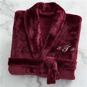 Classic Comfort Personalized Luxury Fleece Robe- Maroon - 25874-M