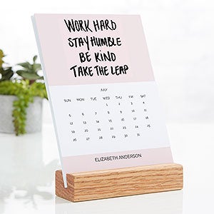 Hand Lettered Motivational Sayings Personalized Easel Calendar - 25878