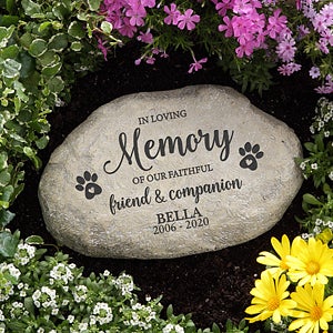 Faithful Companion Personalized Pet Memorial Garden Stone - 25894