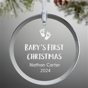 Engraved Babys First Christmas Glass Ornament - 25927