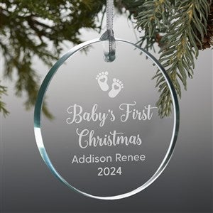 Engraved Babys First Christmas Premium Glass Ornament - 25927-P