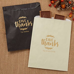 Give Thanks Personalized Party Favor Bags - 25963D