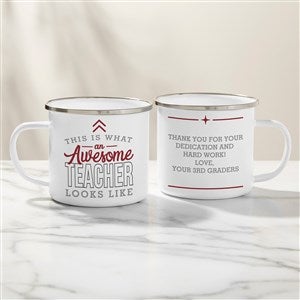 This Is What an Awesome Teacher Looks Like Personalized Camping Mug-Large - 26008-L