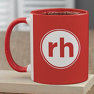 Modern Initials Personalized Coffee Mug - 11 oz. Red - 26019-R
