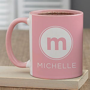 Modern Initials Personalized Coffee Mug - 11 oz. Pink - 26019-P