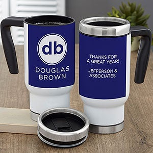 Modern Initials Personalized 14 oz. Commuter Travel Mug - 26020